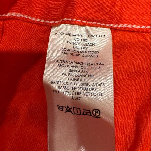 Anthropologie Maeve Colette High Rise Wide Crop Leg Pants Linen Orange size 28 - Picture 9 of 10